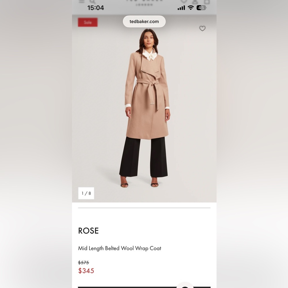 Ted Baker Tan Pea Coat